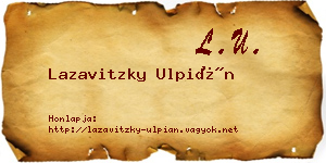 Lazavitzky Ulpián névjegykártya
