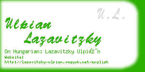 ulpian lazavitzky business card